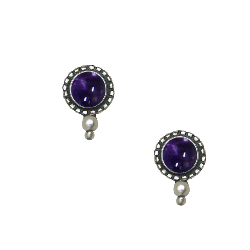 Sterling Silver Iolite Post Stud Earrings